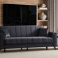 Canapé Convertible Novia Velours Gris Anthracite