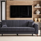 Canapé Convertible Novia Velours Gris Anthracite