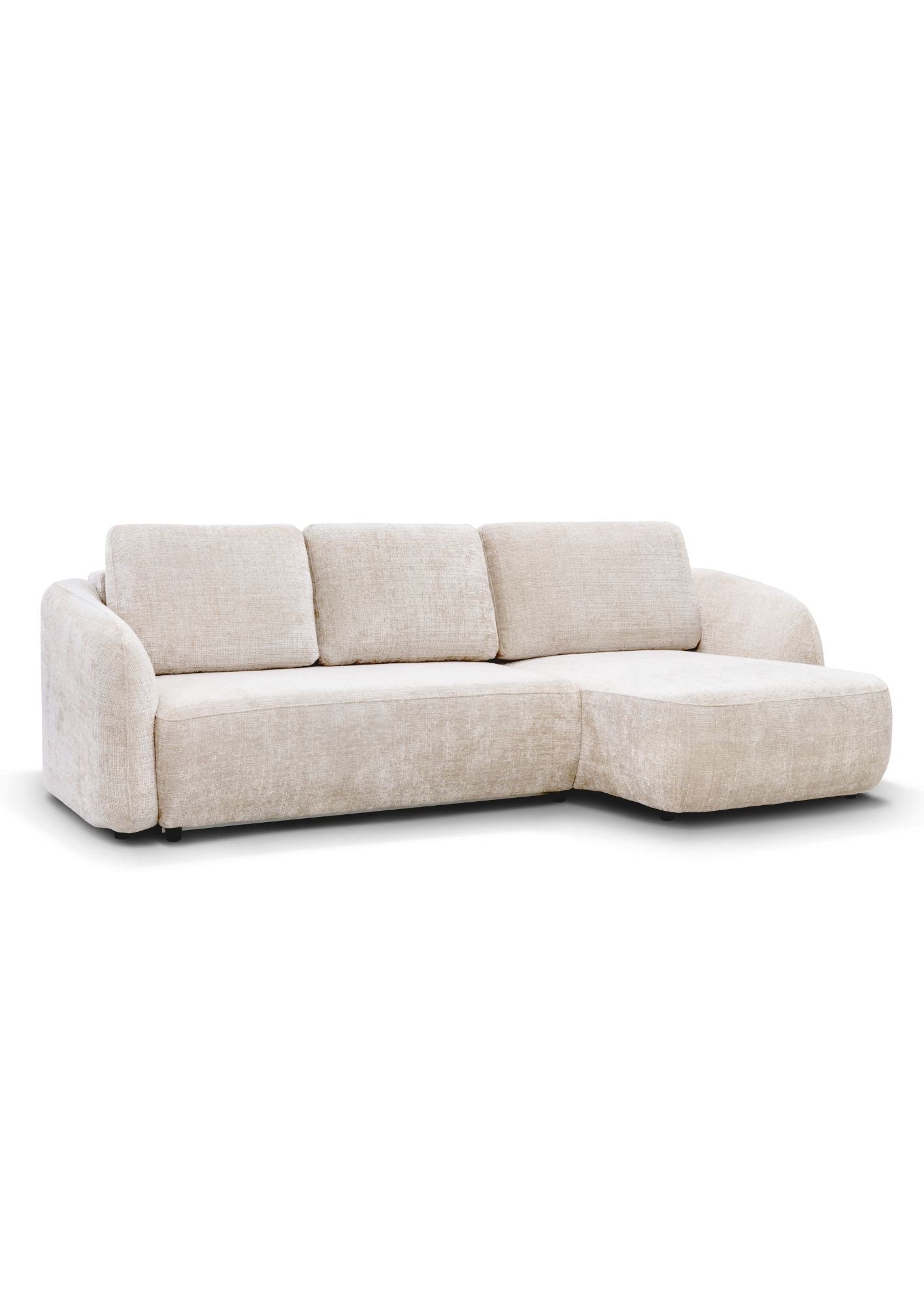 Canapé d'Angle Porty Tweed Crème