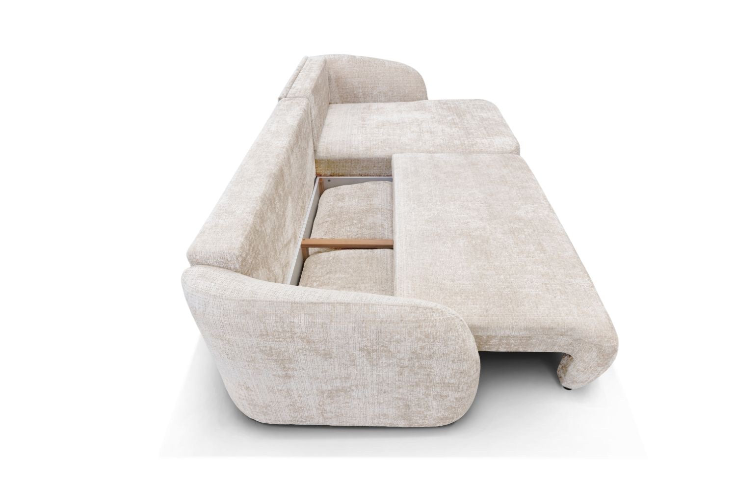 Canapé d'Angle Porty Tweed Crème