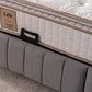 Lit Coffre POLO GRIS - Velours