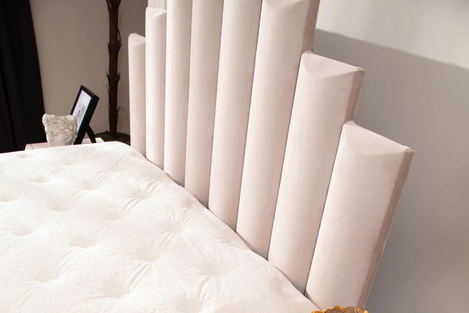 Lit Coffre POLO BEIGE - Velours