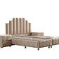 Lit Coffre POLO BEIGE - Velours