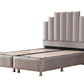 Lit Coffre POLO GRIS - Velours