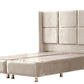 Lit Coffre RIO BEIGE - Velours