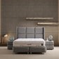Lit Coffre RIO GRIS - Velours
