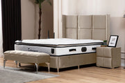 Lit Coffre RIO BEIGE - Velours
