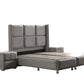Lit Coffre RIO GRIS - Velours