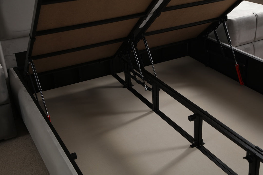 Lit Coffre CAPI GRIS - Velours