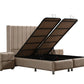 Lit Coffre SANA BEIGE - Velours