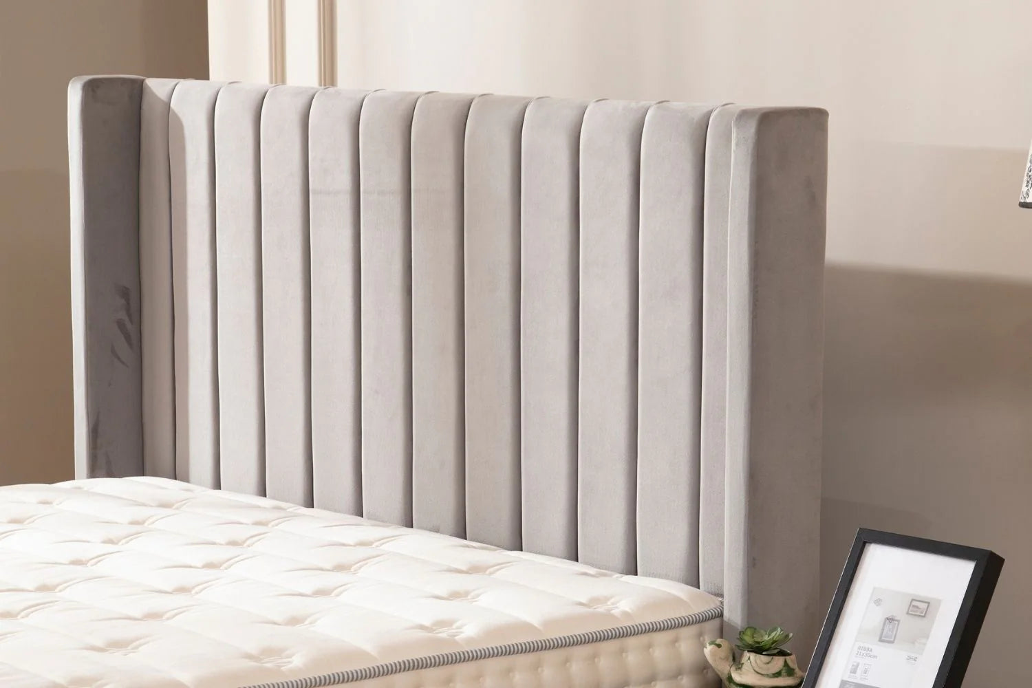 Lit Coffre SANA GRIS - Velours