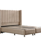 Lit Coffre SANA BEIGE - Velours