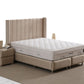 Lit Coffre SANA BEIGE - Velours
