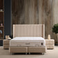 Lit Coffre SANA BEIGE - Velours