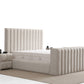 Lit Coffre TV Intégré CRAFTY BLANC CASSÉ - Chenille