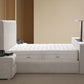 Lit Coffre TV Intégré CRAFTY BLANC CASSÉ - Chenille