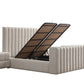 Lit Coffre TV Intégré CRAFTY BLANC CASSÉ - Chenille