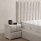 Lit Coffre TV Intégré CRAFTY BLANC CASSÉ - Chenille