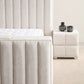 Lit Coffre TV Intégré CRAFTY BLANC CASSÉ - Chenille