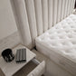 Lit Coffre TV Intégré CRAFTY BLANC CASSÉ - Chenille