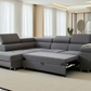 Canapé d'Angle Convertible Tona Velours Gris