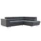 Canapé d'Angle Convertible Tona Velours Gris