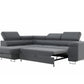 Canapé d'Angle Convertible Tona Velours Gris