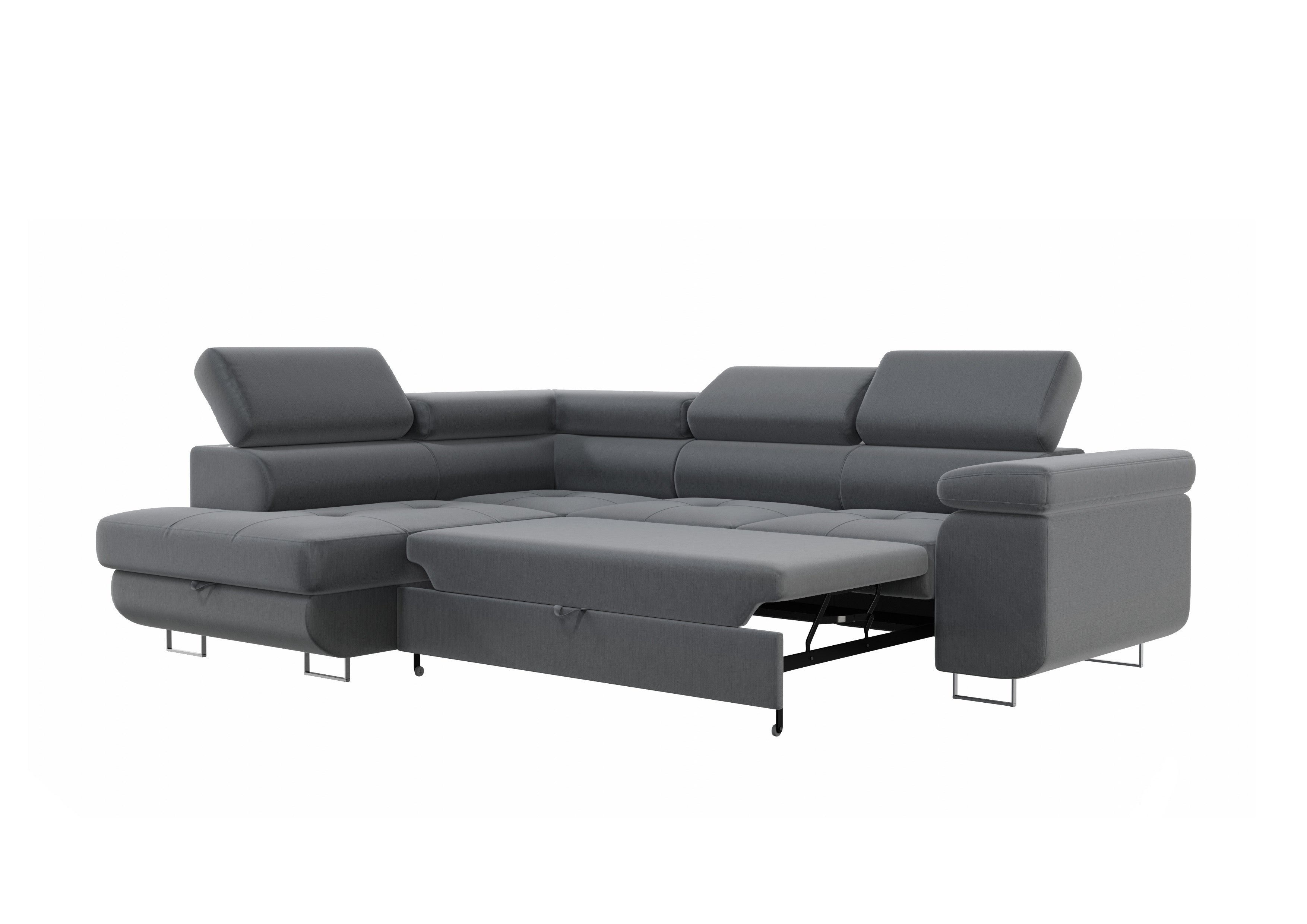 Canapé d'Angle Convertible Tona Velours Gris