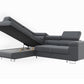 Canapé d'Angle Convertible Tona Velours Gris