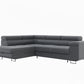 Canapé d'Angle Convertible Tona Velours Gris