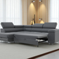 Canapé d'Angle Convertible Tona Velours Gris