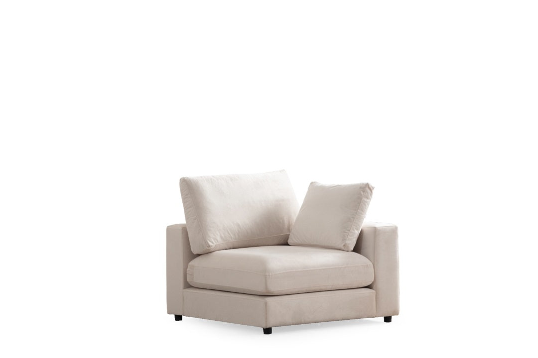 Canapé Modulable Julia Velours 3+1 Pouf