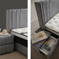 Lit Coffre ALMA GRIS - Velours