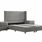 Lit Coffre ALMA GRIS - Velours