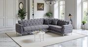 Canapé d'Angle Convertible Cubay Velours Gris Anthracite