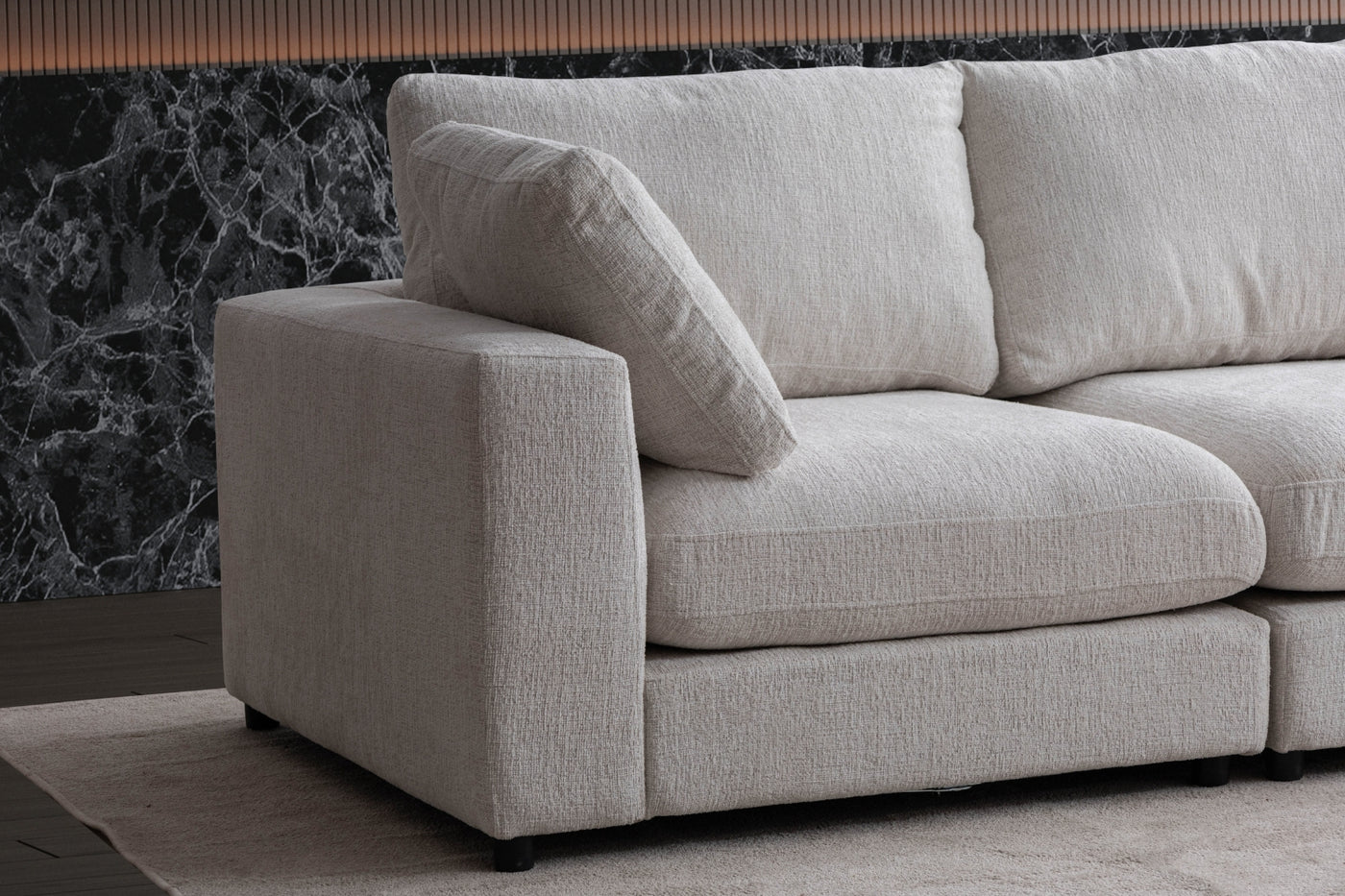 Canapé Modulable Julia Chenille 3+1 Pouf