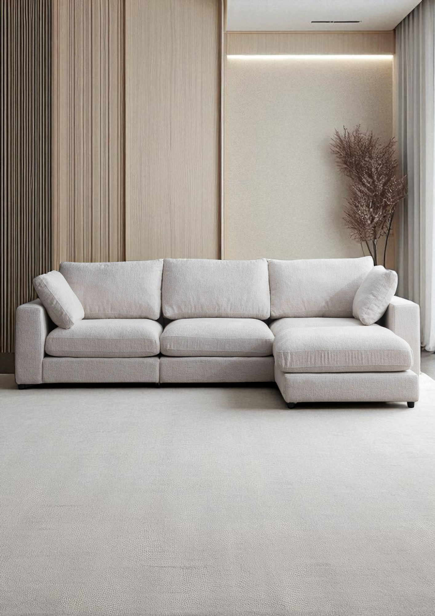 Canapé Modulable Julia Chenille 3+1 Pouf