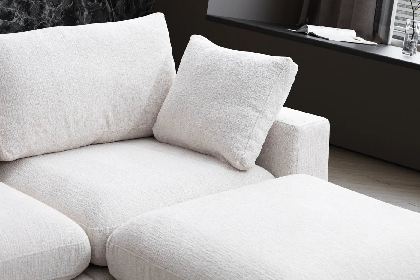 Canapé Modulable Julia Chenille 3+1 Pouf