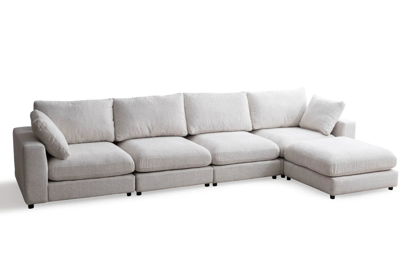 Canapé Modulable Julia Chenille 4+1 Pouf