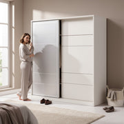 Armoire 2 Portes Coulissantes Lirona Blanc