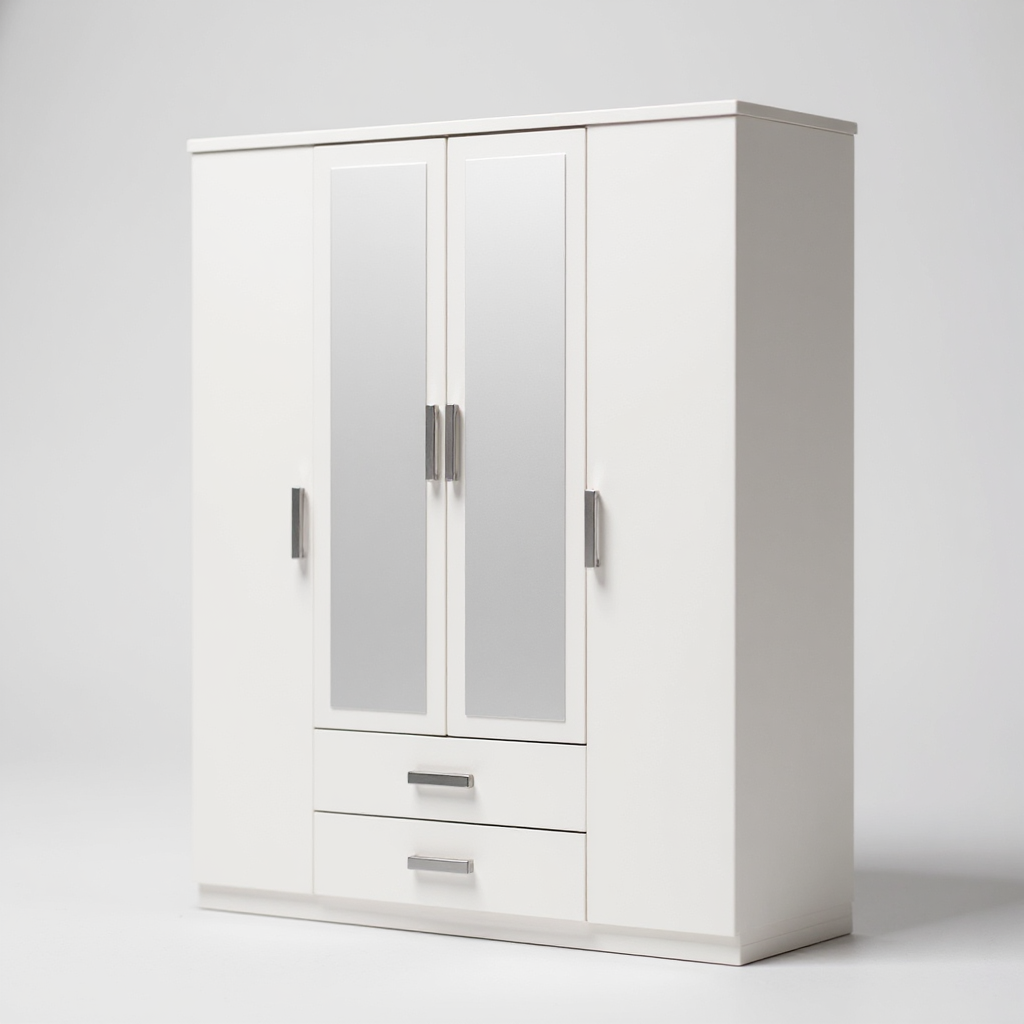 Armoire 4 Portes Gilona Blanc
