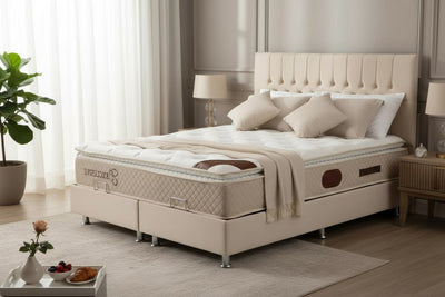 Lit Coffre CAPI BEIGE - Velours