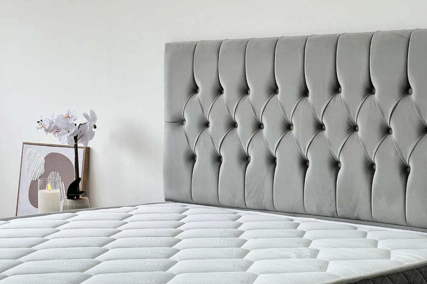 Lit Coffre CAPI GRIS - Velours