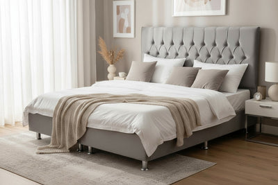 Lit Coffre CAPI GRIS - Velours