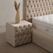 Chevet Capitonné BEIGE - Velours