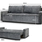 Canapé Convertible Nicale Tweed Gris