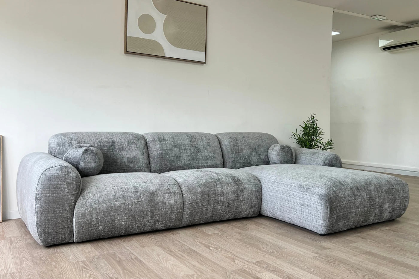 Canapé d'Angle Cloudy Tweed Gris