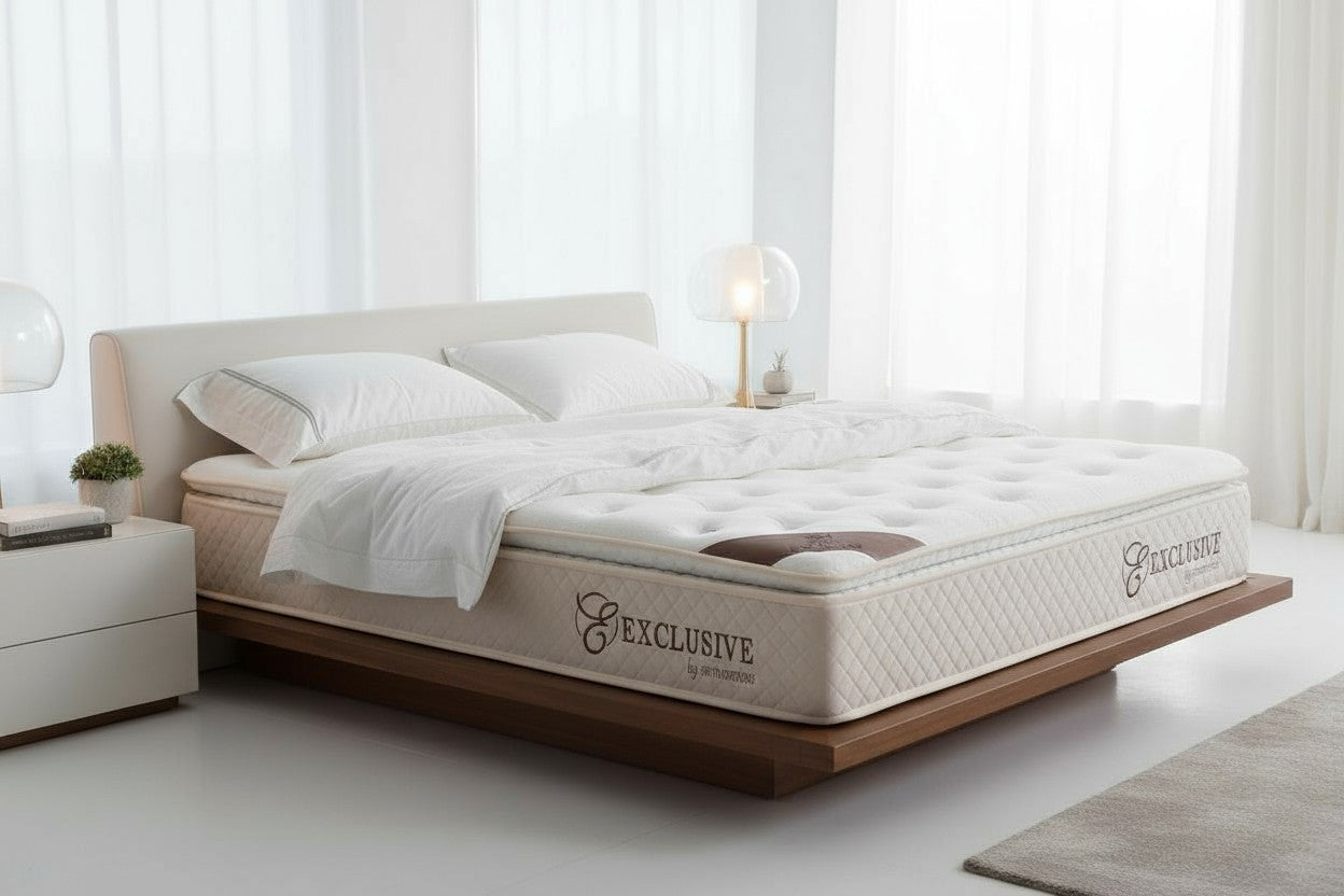 Matelas Ressort Ensachés SM Exclusive Beige - 32 cm Surmatelas Intégré