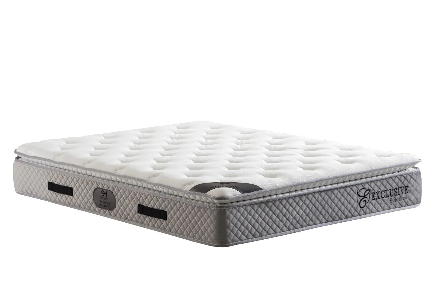Matelas Ressort Ensachés SM Exclusive Gris - 32 cm Surmatelas Intégré