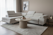 Canapé d'Angle Convertible Tona Tweed Beige